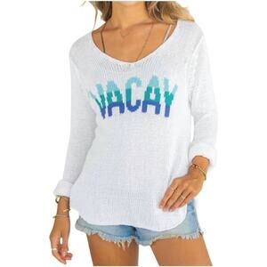 Wooden Ships Paola Buendia Vacay Sweater, White, Size XS